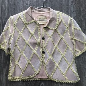 Double D Ranch Wear pink suede woven jacket